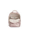 Alber 3-in-1 Convertible Mini Bag Metallic Backpack, Metallic Rose, small