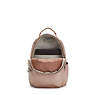 Seoul Small Metallic Tablet Backpack, Rose Gold Metallic, small