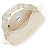 Eleni Smooth Satin Shoulder Bag, Simply Beige, small