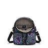 Firefly Up Printed Convertible Backpack, Black Sateen, small
