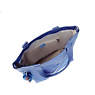 New Shopper Small Metallic Tote Bag, Blue Bleu 2, small