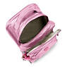 Sanaa Large Metallic Rolling Backpack, Prom Pink Metallic, small