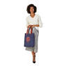 Hip Hurray Packable Tote Bag, Satin Blue, small