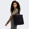 Glynn Sherpa Tote Bag, Black Fuzz, small