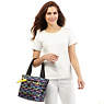 Jerimiah Printed Tote Bag, Nocturnal Satin, small
