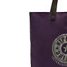 Hip Hurray Packable Tote Bag, Deep Purple Block, small