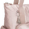Alvy 2-in-1 Convertible Tote Bag Metallic Backpack, Metallic Rose, small