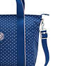 Asseni Small Printed Tote Bag, Soft Dot Blue, small