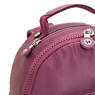 Seoul Small Metallic Tablet Backpack, Fig Purple Metallic, small