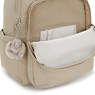 Seoul Large Printed 15" Laptop Backpack, Sign Beige Emb, small