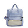 Audrie Metallic Diaper Backpack, Clear Blue Metallic, small