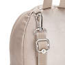 Delia Compact Metallic Convertible Backpack, Metallic Glow, small