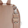 Delia Compact Metallic Convertible Backpack, Rose Gold Metallic, small