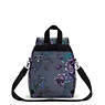 Firefly Up Printed Convertible Backpack, Black Sateen, small