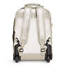 Sanaa Large Metallic Rolling Backpack, Warm Beige M, small