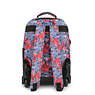 Sanaa Large Printed Rolling Backpack, Aqua Blossom, small