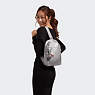 Klynn Metallic Sling Backpack, Smooth Silver Metallic, small