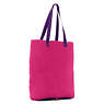Hip Hurray Packable Tote Bag, Blue Purple Block, small