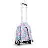 New Zea 15" Printed Laptop Rolling Backpack, Aqua Flowers, small