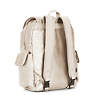 Zax Metallic Backpack Diaper Bag, Spicy Gold, small