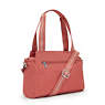 Elysia Shoulder Bag, Pink Mermaid Embossed, small