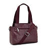 Elysia Metallic Shoulder Bag, Burgundy Lacquer, small