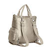 Alvy 2-in-1 Convertible Metallic Tote Bag Backpack, Artisanal K Embossed, small