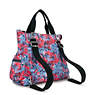 Alvy Printed Convertible Backpack Tote, Aqua Blossom, small