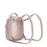 Alber 3-in-1 Convertible Mini Bag Metallic Backpack, Metallic Rose, small