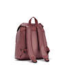 Fiona Medium Metallic Backpack, Dark Maroon Metallic, small
