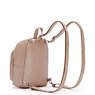 Delia Compact Metallic Convertible Backpack, Rose Gold Metallic, small