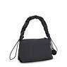 Eleni Smooth Satin Shoulder Bag, Simply Black, small