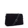 Pollie Medium Sherpa Shoulder Bag, Black Fuzz, small