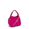 Bahar Satin Shoulder Bag, Fuchsia Night M, small