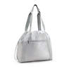 Elmar Metallic Drawstring Tote Bag, Silver Glam, small