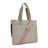 Deval Printed Tote Bag, Signature Beige Emb, small