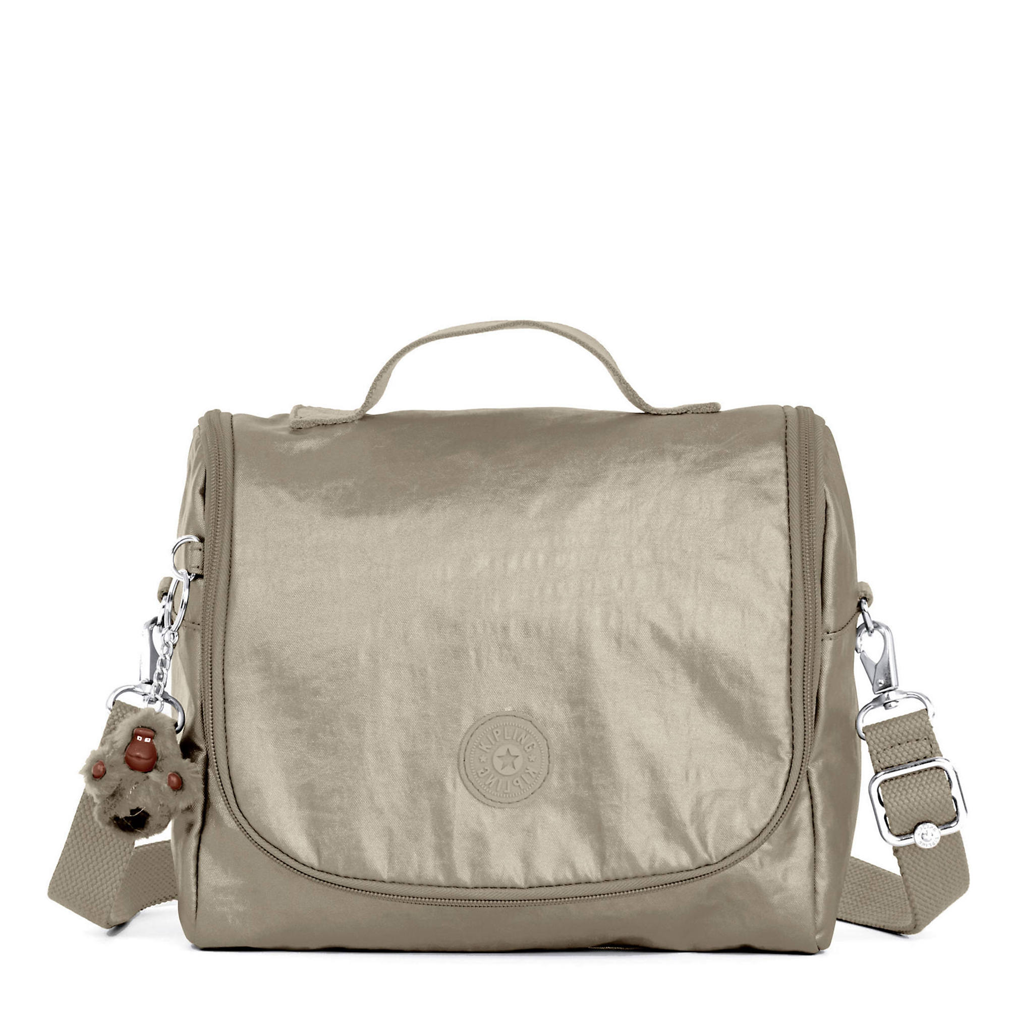 Kichirou Metallic Lunch Bag Kipling Kichirou Metallic Lunch Bag Pewter Large