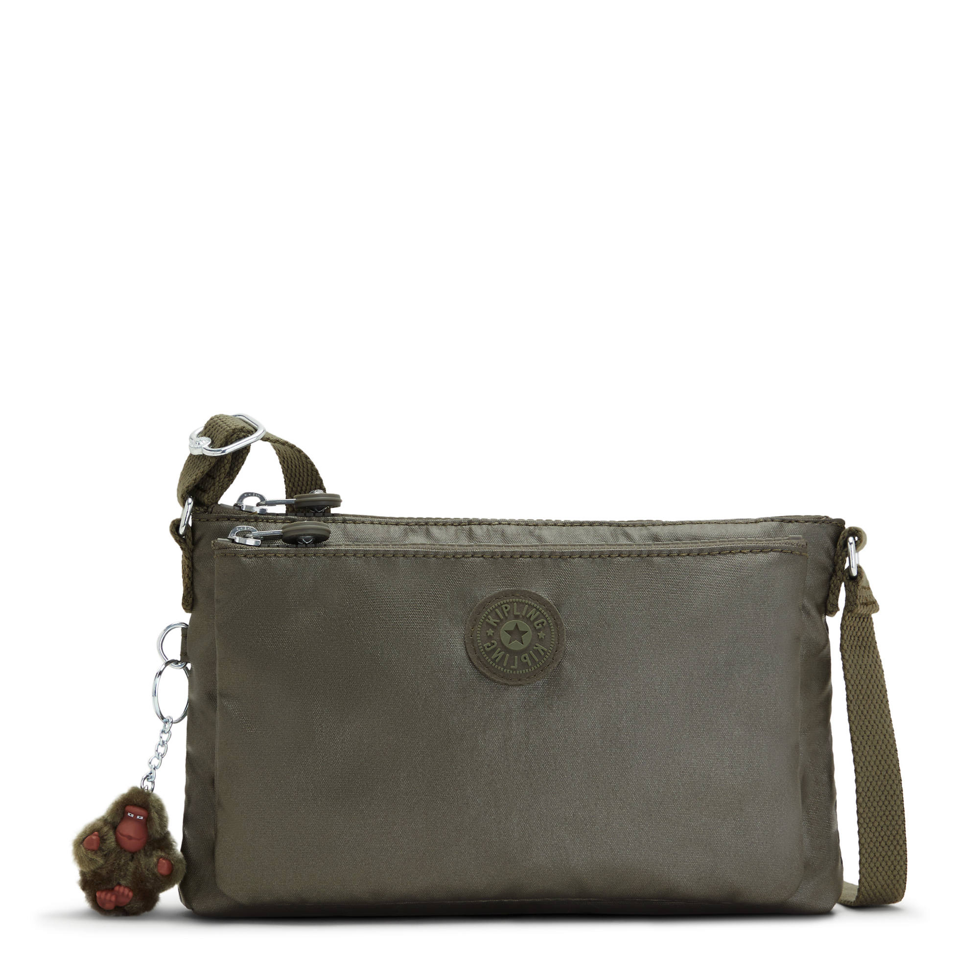Kipling Mikaela Travel Shoulder Crossbody Bag Quartz Metallic Ac7863 ...