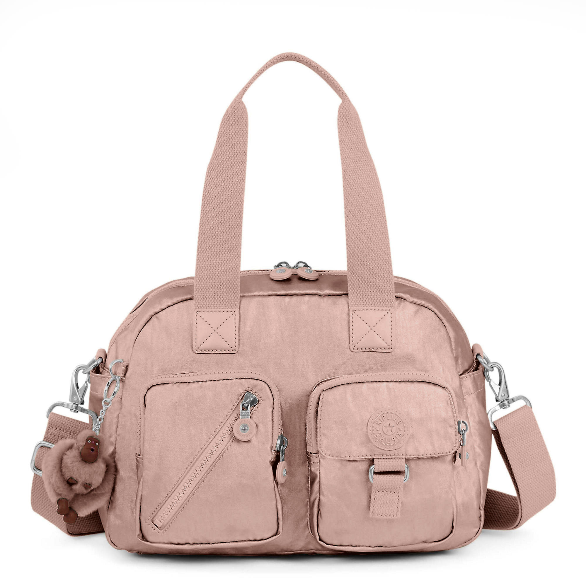 Defea Metallic Handbag Kipling Defea Metallic Handbag Rose Gold Large
