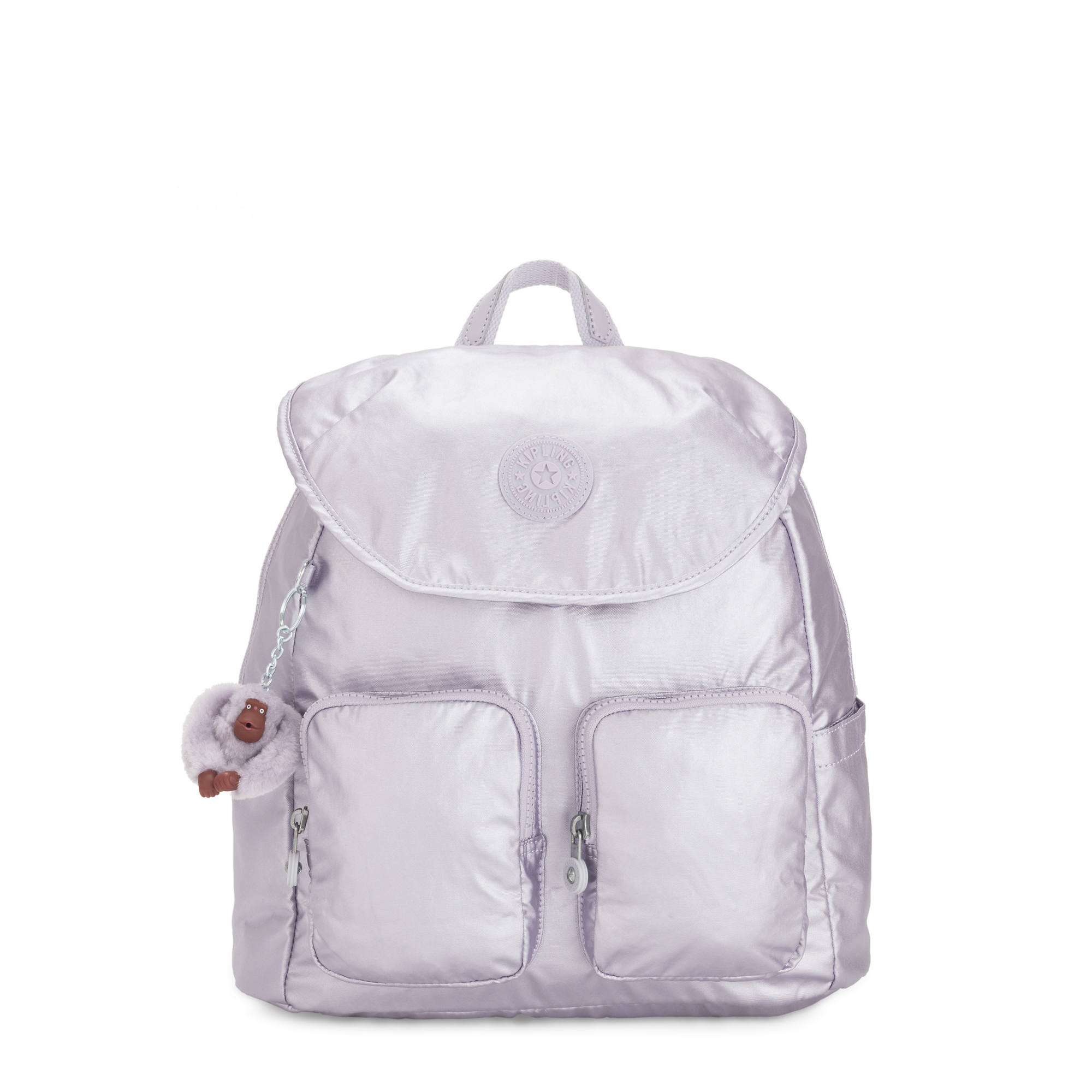 Kipling Fiona Medium Metallic Backpack Frosted Lilac Metallic | eBay