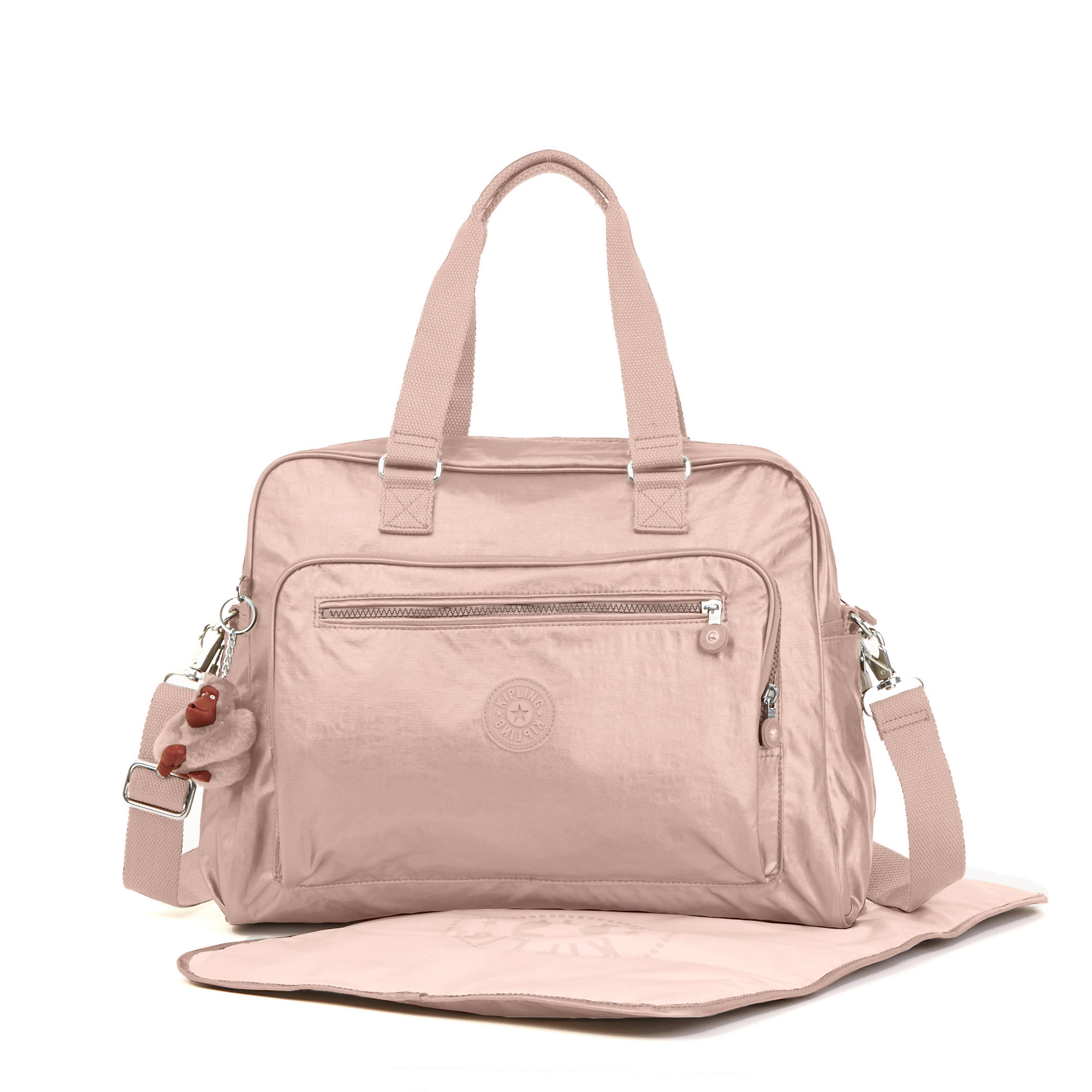 Alanna Metallic Diaper Bag Kipling Alanna Metallic Diaper Bag Rose Gold Large