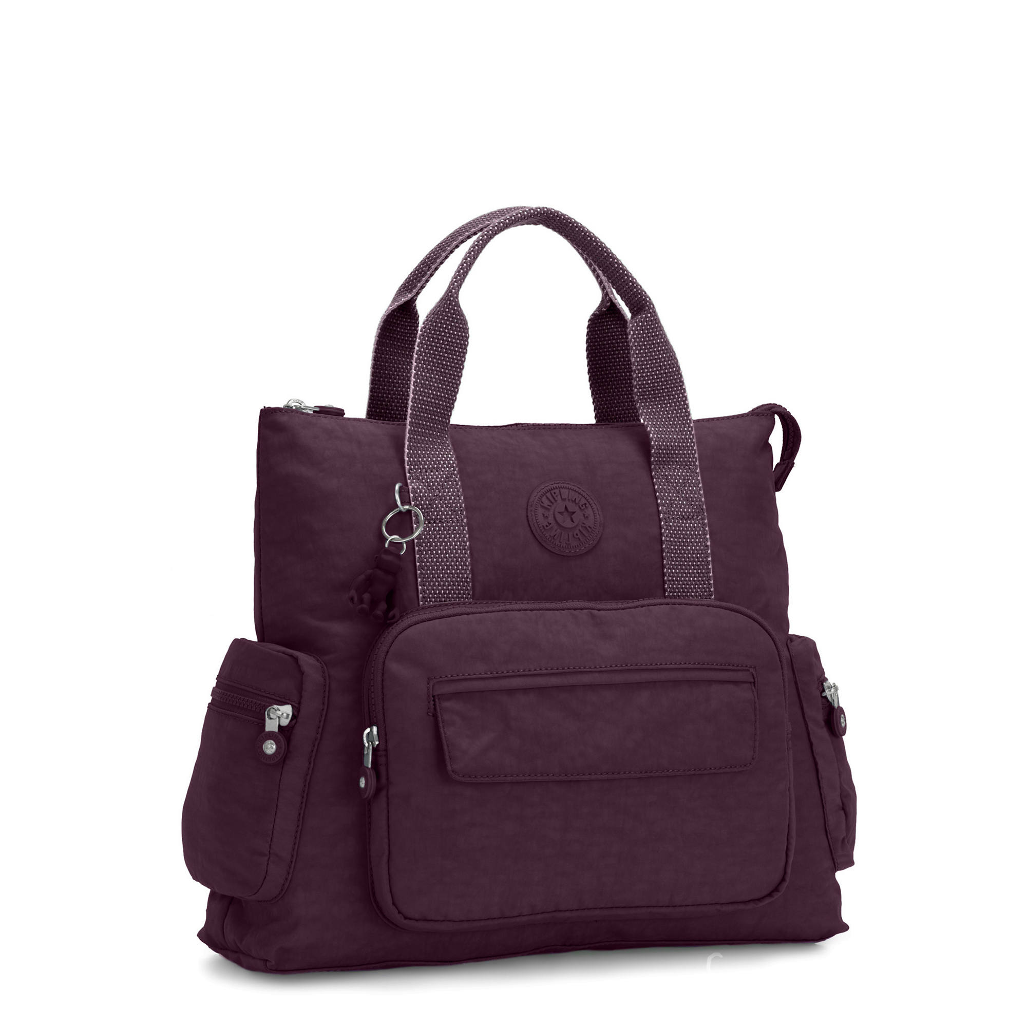 Details About Kipling Alvy2 In 1 Convertible Tote Bag Backpack Dark Plum