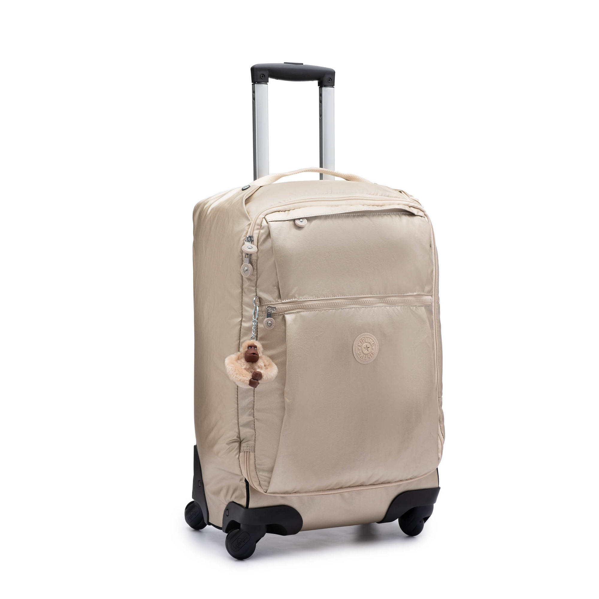Kipling Darcey Small Metallic Carry-On Rolling Luggage Starry Gold Metallic