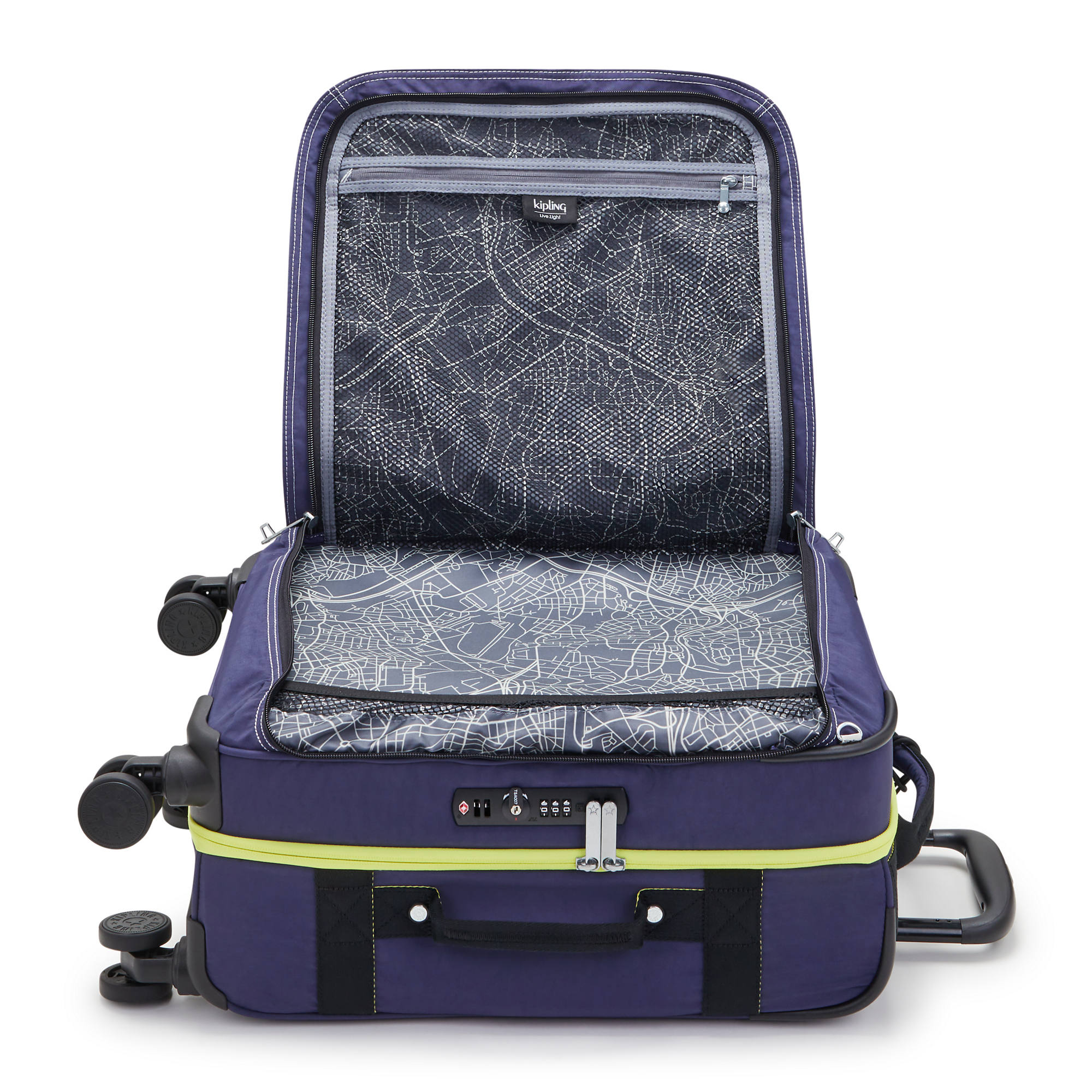 Kipling Spontaneous Small Rolling Luggage Deep Sky Blue