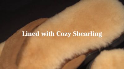 shearling lined flip flops