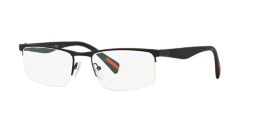 PS 52FV: Shop Prada Linea Rossa Black Semi-Rimless Eyeglasses at ...