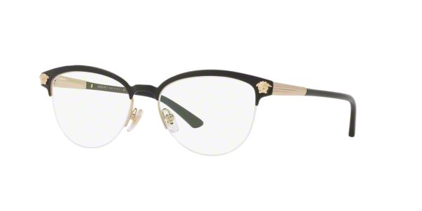 VE1235: Shop Versace Black Semi-Rimless Eyeglasses at LensCrafters