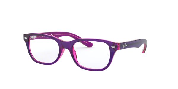 RY1555: Shop Ray-Ban Jr Pink/Purple Square Eyeglasses at