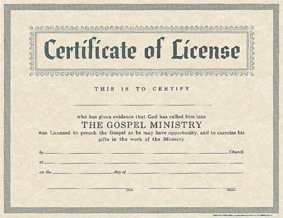 Preaching License Certificate TUTORE ORG Master of Documents