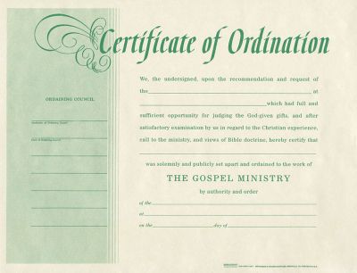 Premium Green Foil Embossed Niv Minister Or Deacon Ordination